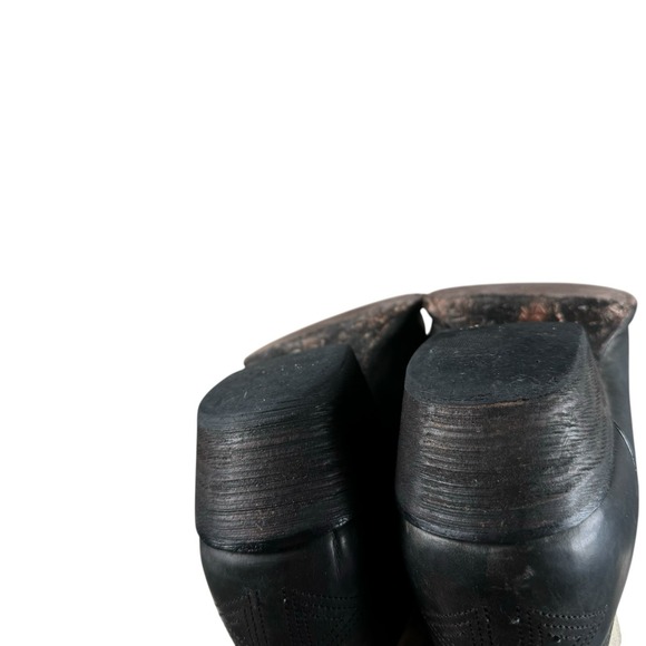 EIGHT SECOND ANGEL AZTEC FEATHER Cowboy Boots Women's Sz 8 Cream/Gray / Black - Picture 13 of 16